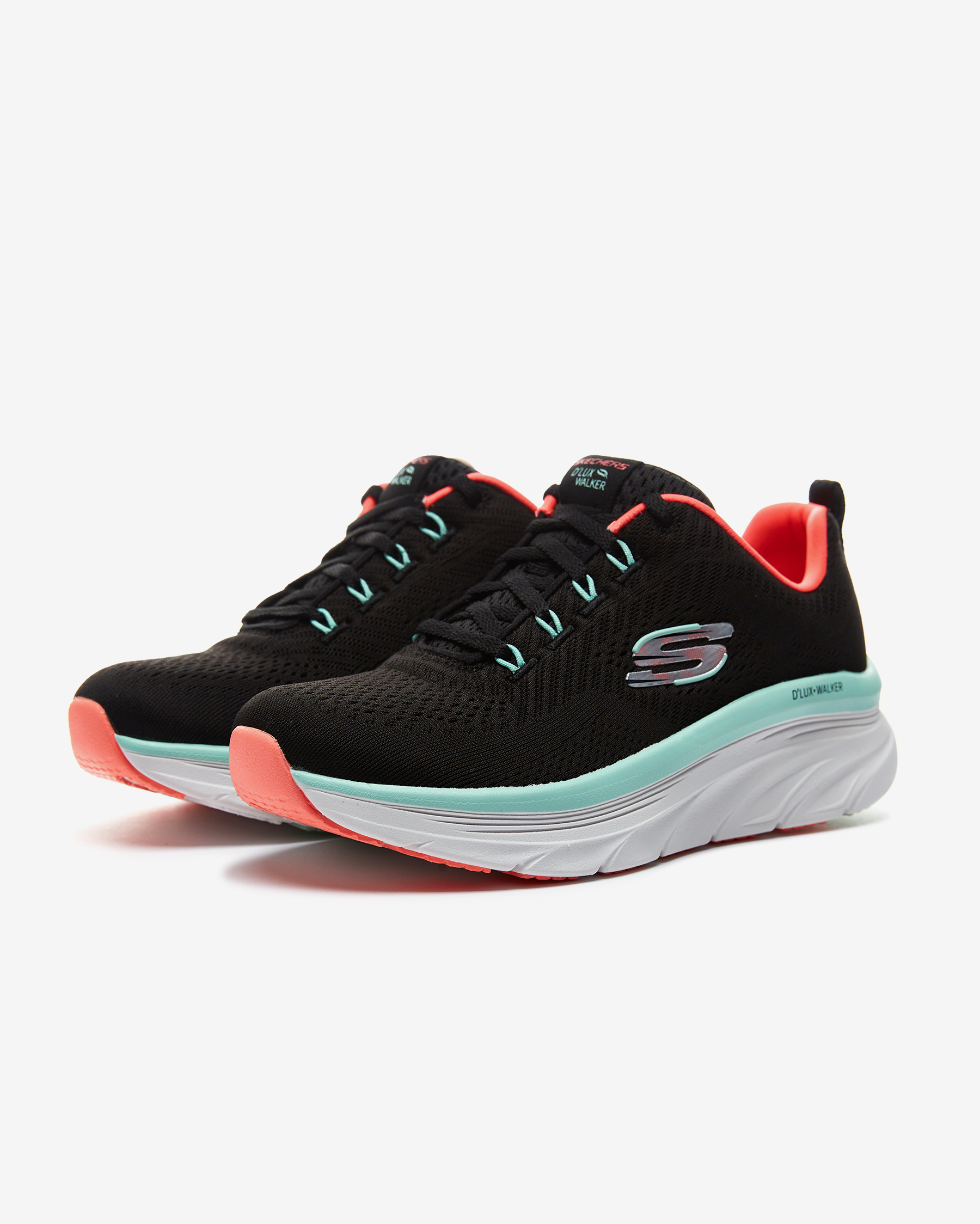 Skechers D'lux Walker - Fresh Finesse Kadın Siyah/mint Yeşili Spor