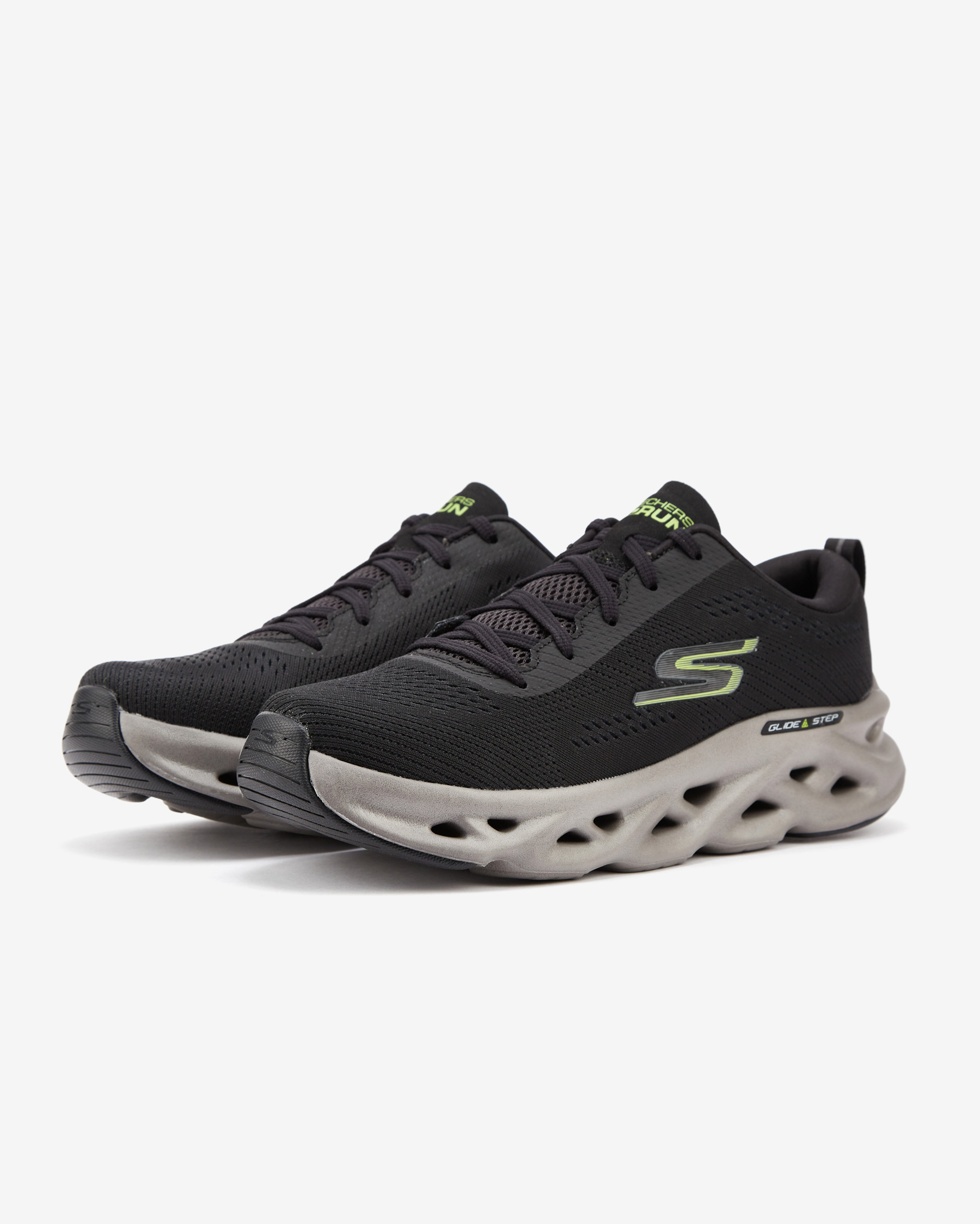 Skechers Go Run Swirl Tech Erkek Siyah Koşu Ayakkabısı 220303 BKLM