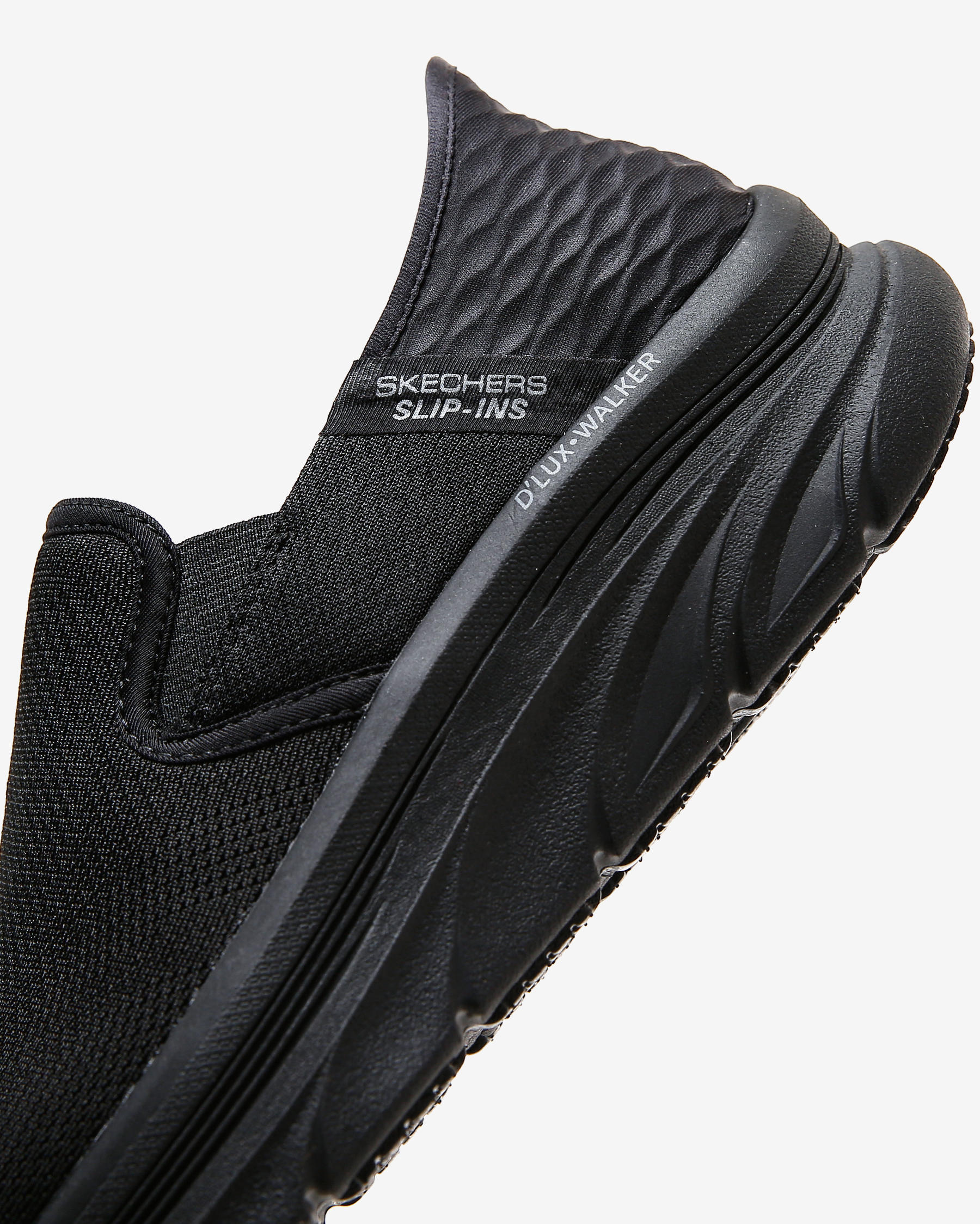 Tried On Mens Skechers D\'Lux Walker Orford Slip Ins - Black, Sz 12 M [232455] Skechers Slip-Ins RF: D main image 4