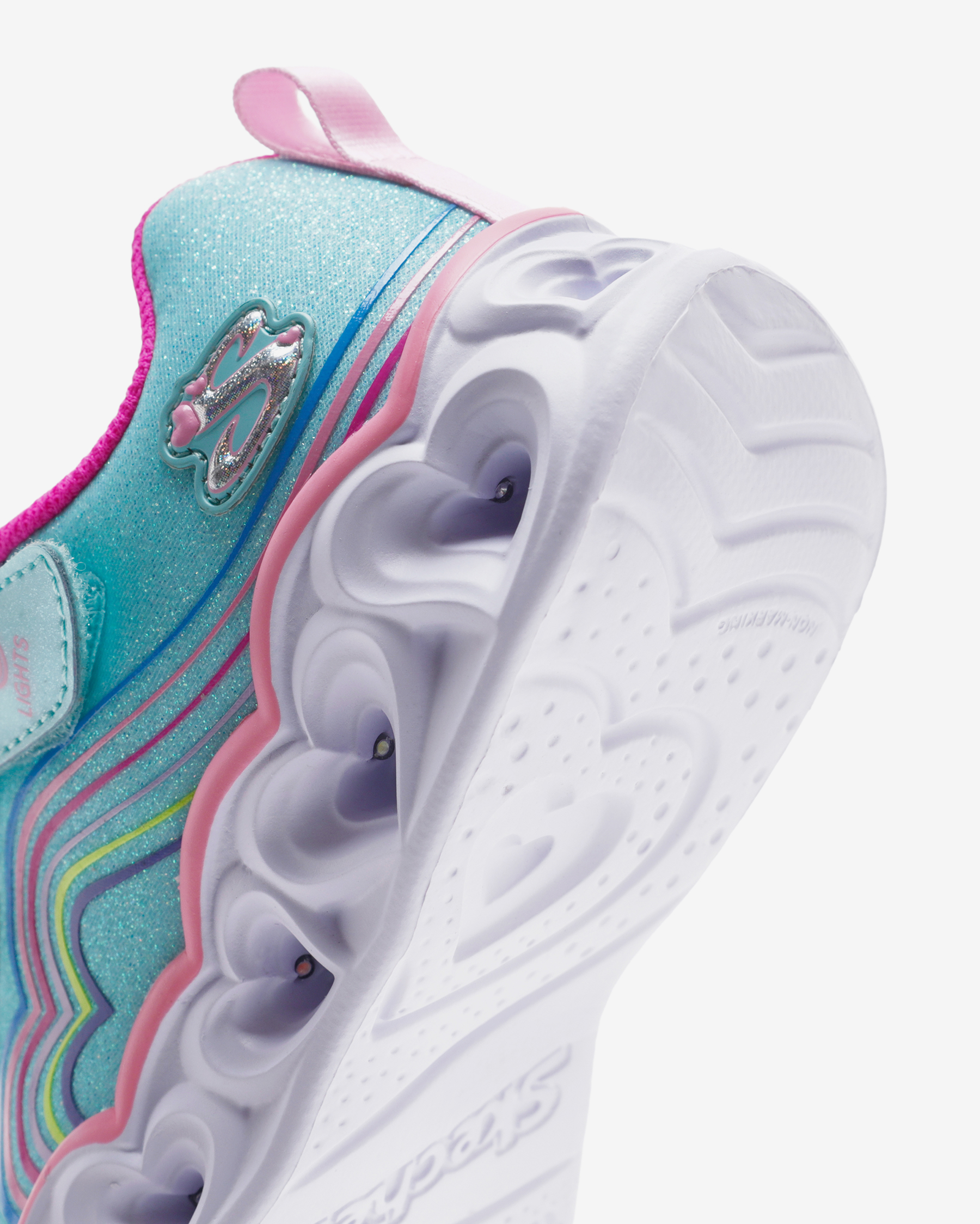 Skechers Heart Lights Retro Hearts Büyük Kız Çocuk Mavi Işıklı