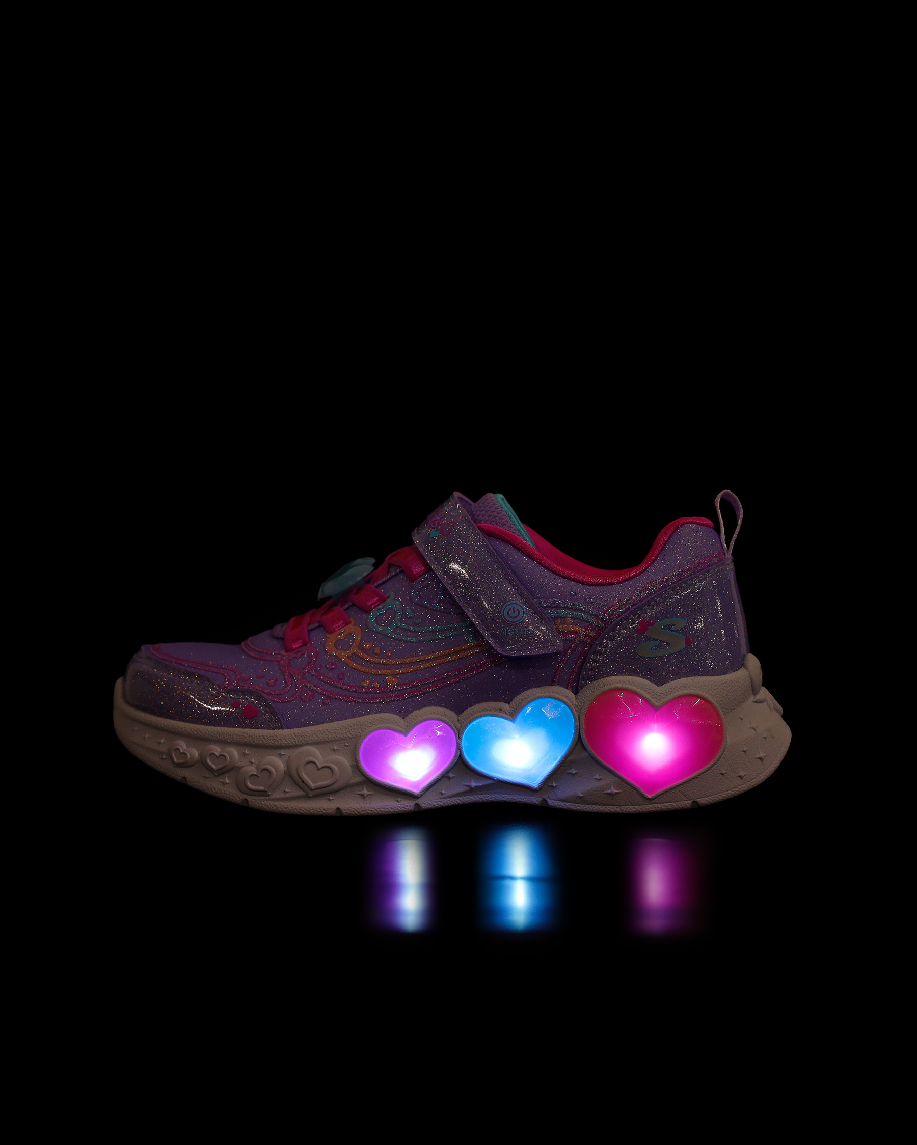 Skechers Enchanted Heart Lights Büyük Kız Çocuk Mor Işıklı Spor