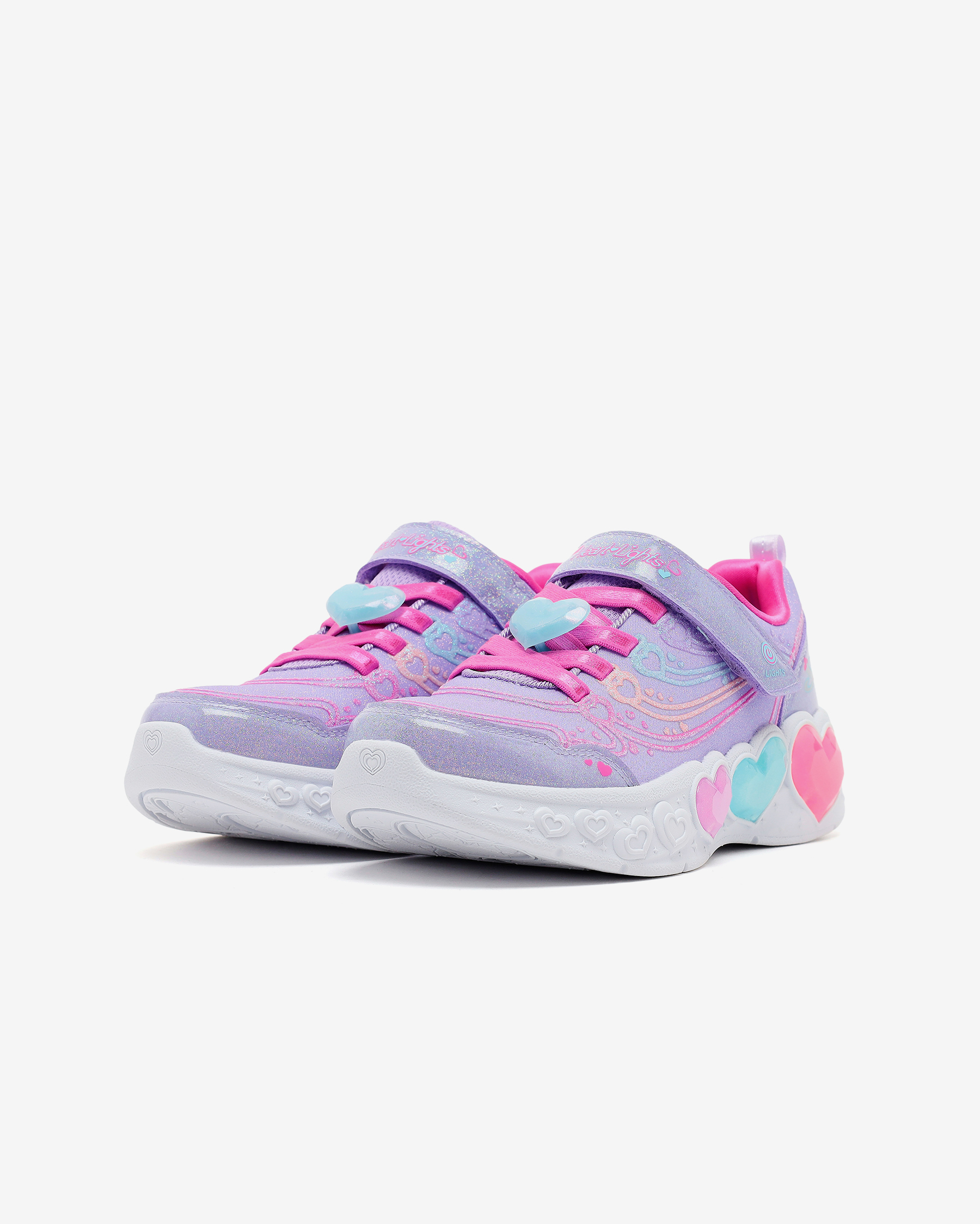 Skechers Enchanted Heart Lights Büyük Kız Çocuk Mor Işıklı Spor