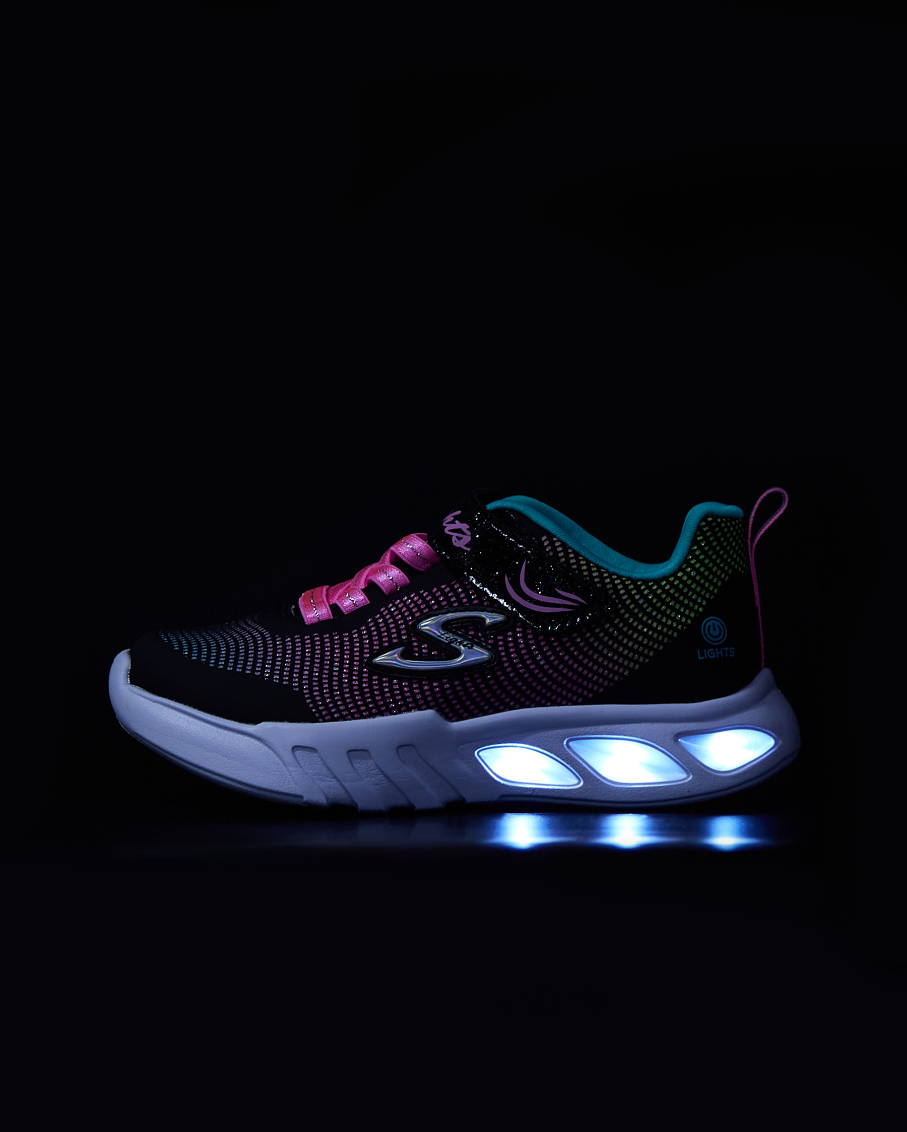 Skechers Flicker Flash Büyük Kız Çocuk Siyah Işıklı Spor Ayakkabı