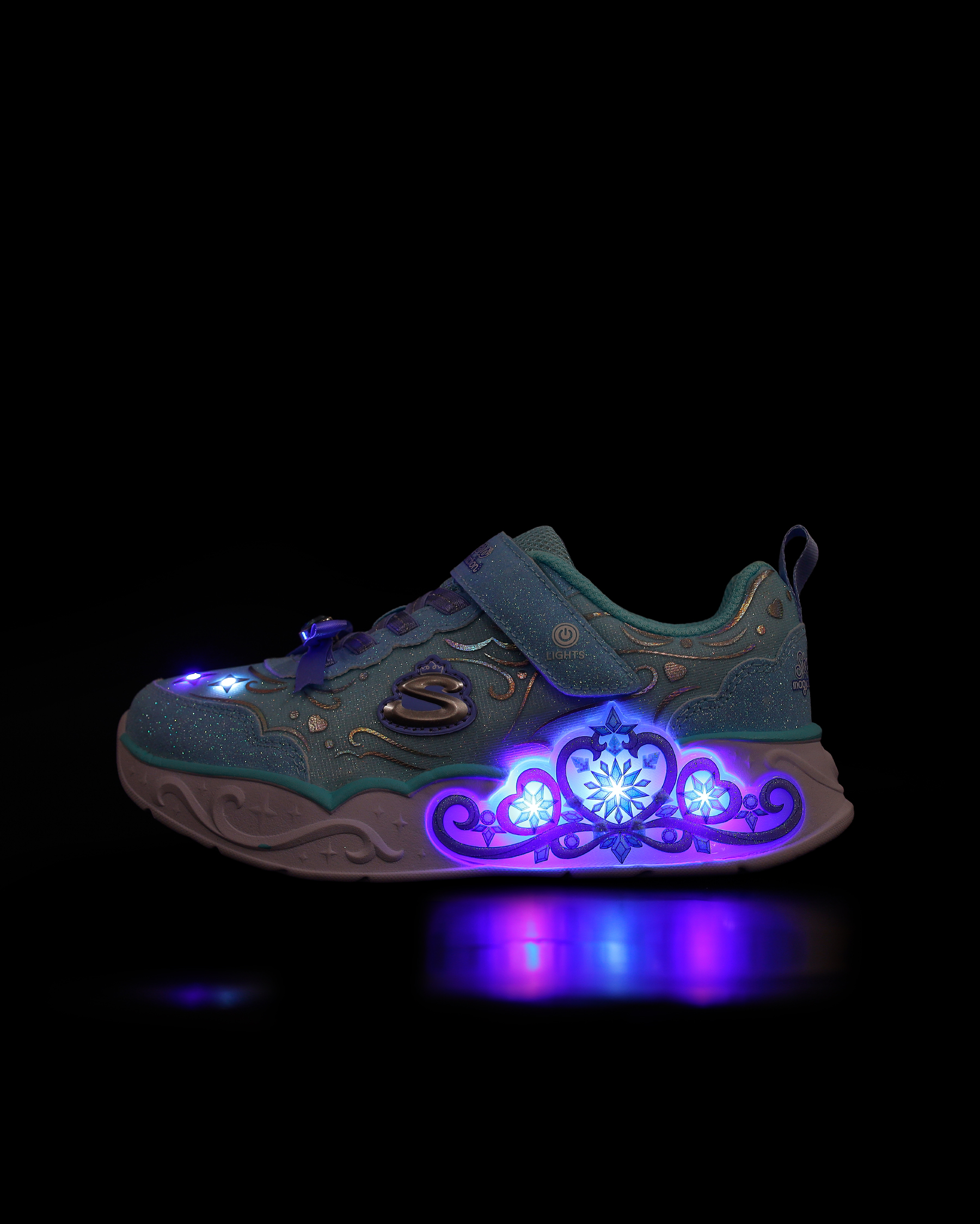 Turning Point スーパースター シャイニーライトブルー Skechers Princess Steps Büyük Kız Çocuk Mavi Işıklı Spor Ayakkabı