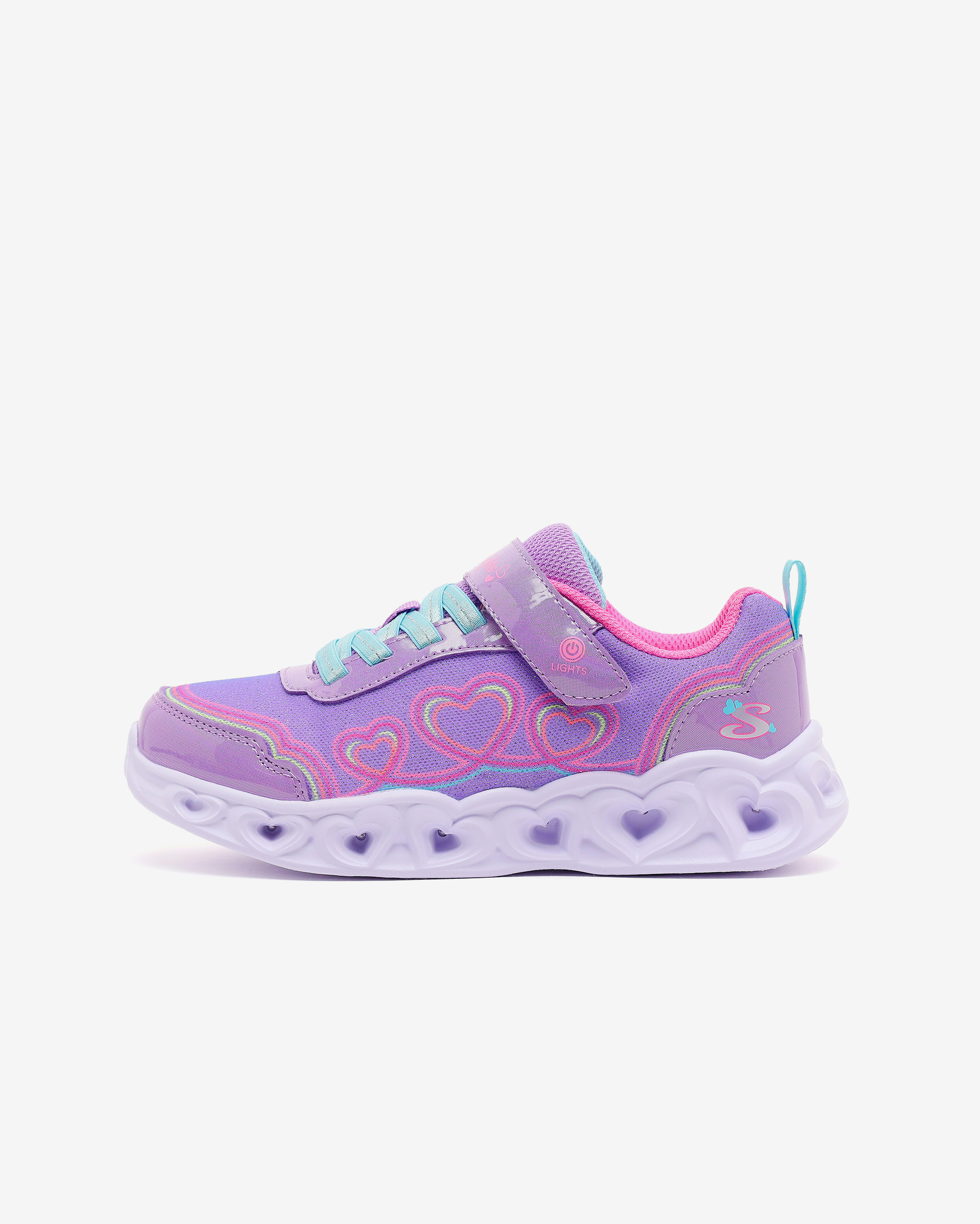 Skechers Heart Lights Büyük Kız Çocuk Mor Işıklı Spor Ayakkabı