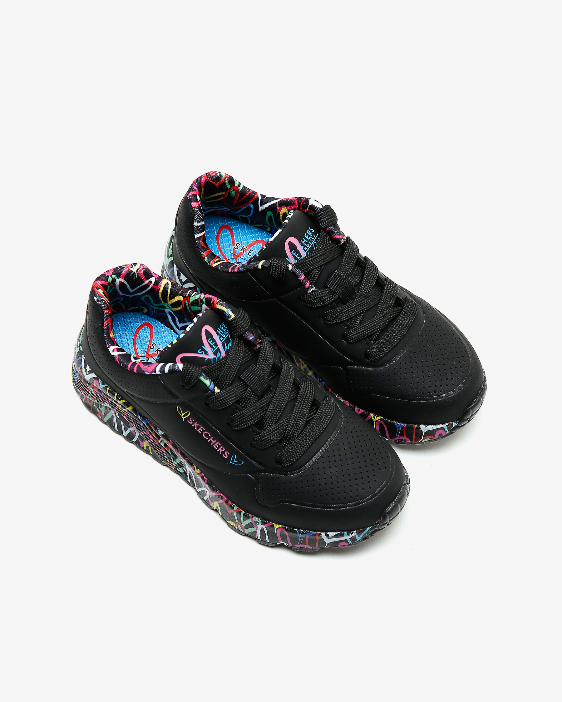 Skechers Uno Lite - Lovey Luv Büyük Kız Çocuk Siyah Spor Ayakkabı