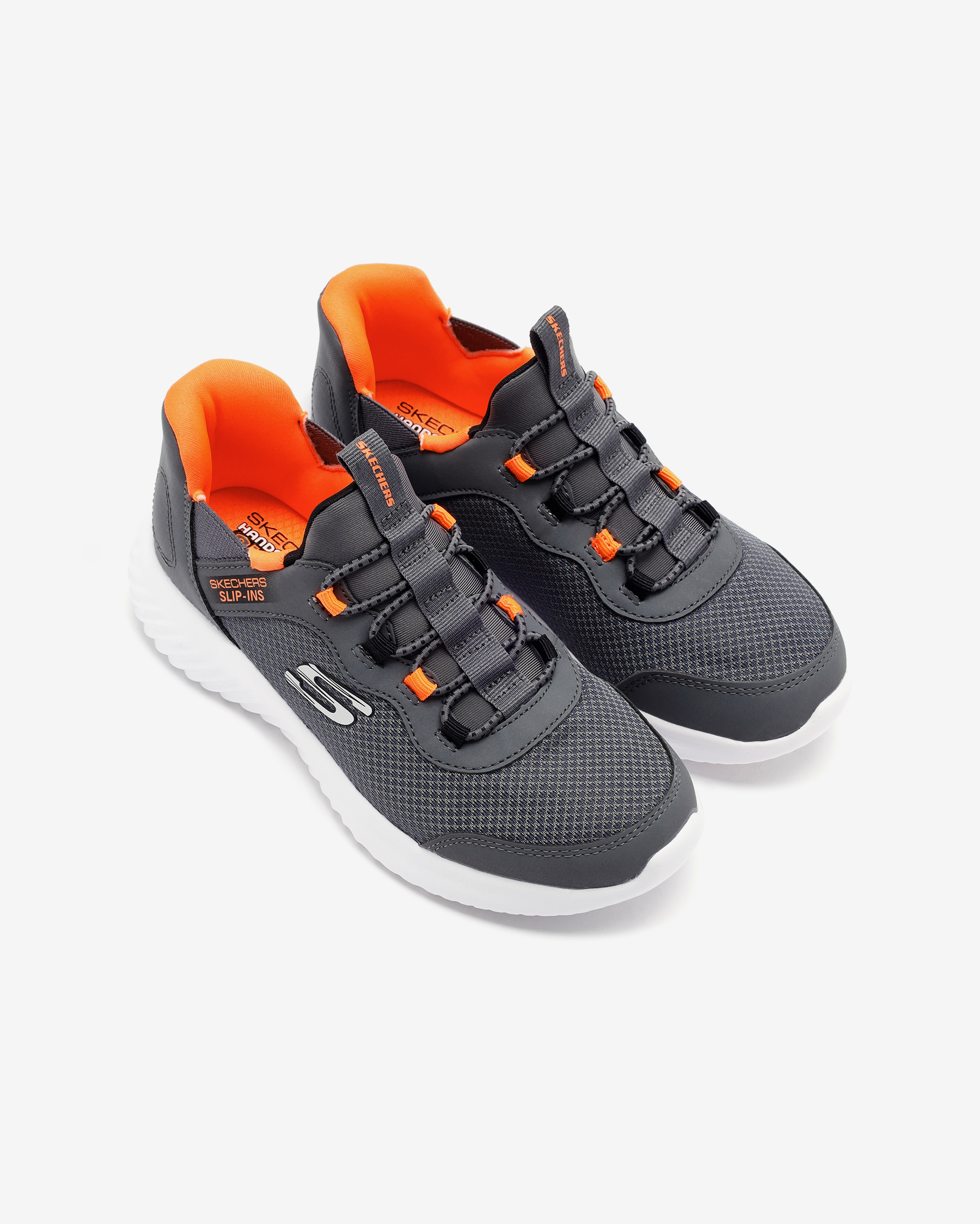 Skechers Bounder - Brisk-burst Büyük Erkek Çocuk Gri Spor Ayakkabı