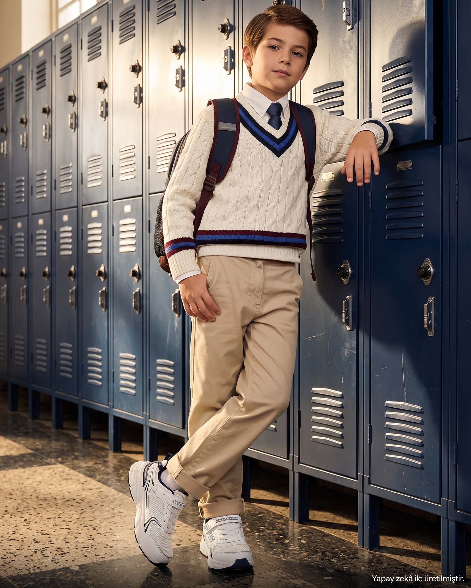 Skechers Retro-graph Büyük Erkek Çocuk Beyaz Spor Ayakkabı 403857L