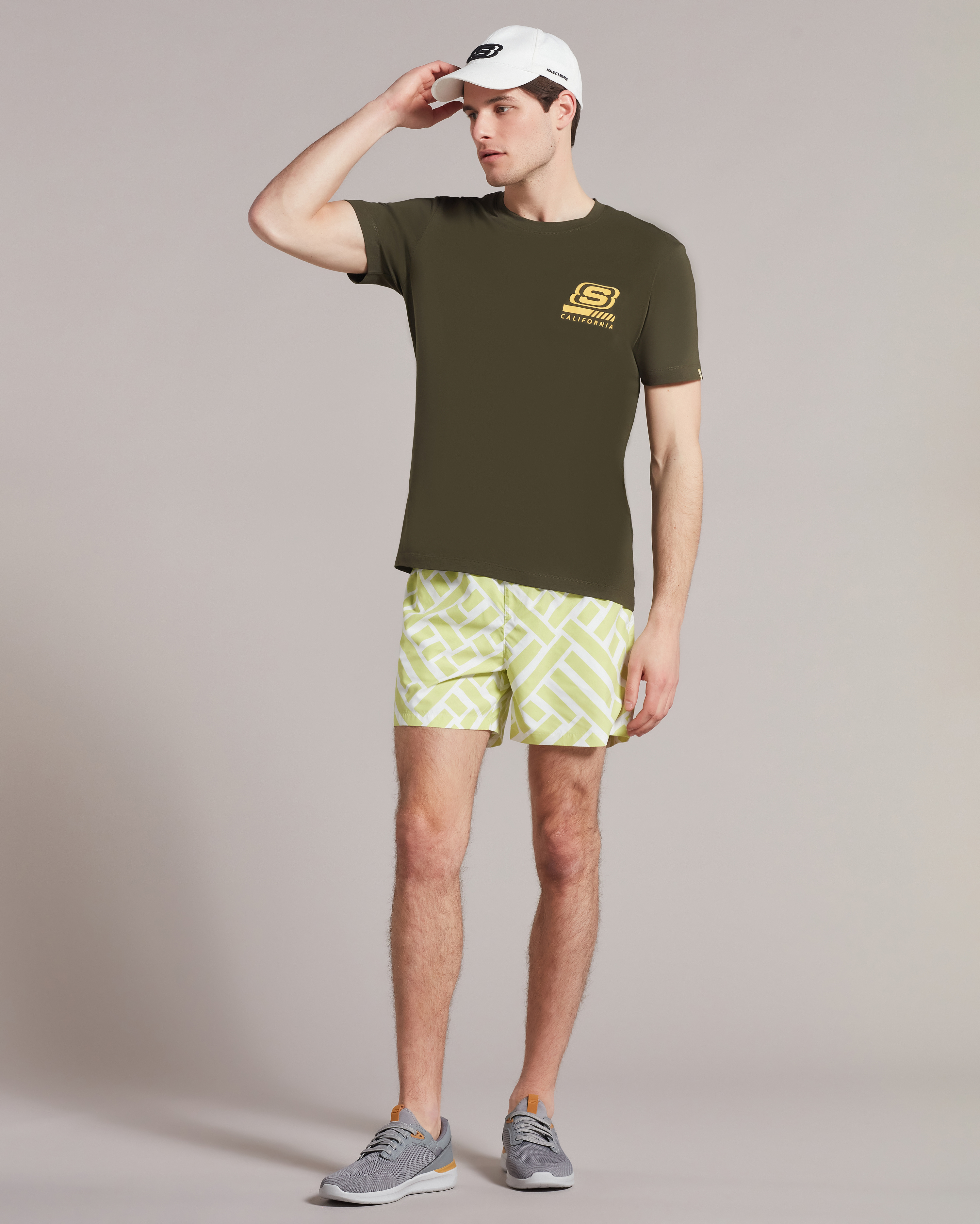 Skechers M Chest Logo T-shirt Erkek Haki Tshirt S212938-801