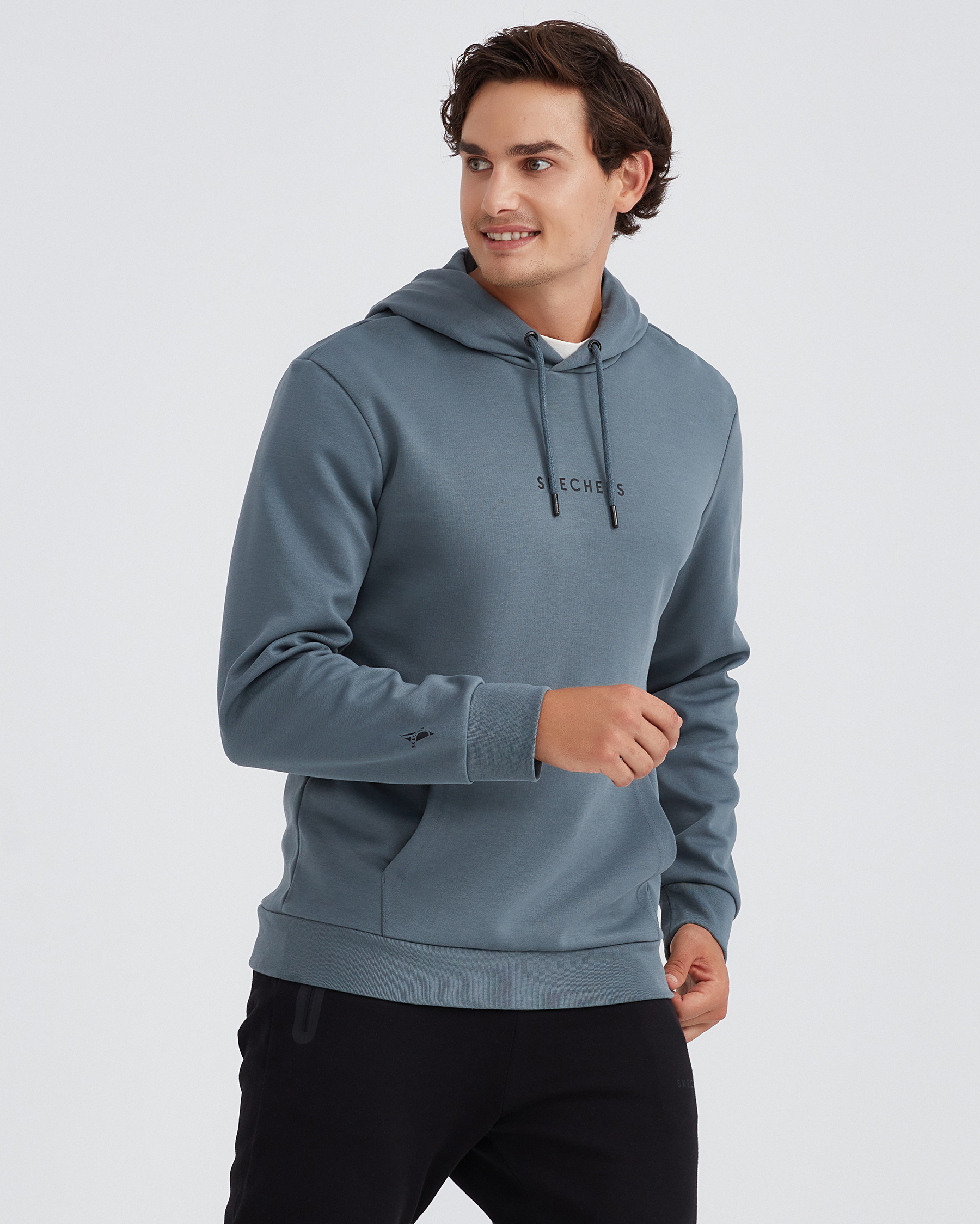 Skechers M 2Xi-lock Arm Zipped Hoodie Erkek Gri Sweatshirt S221022-003