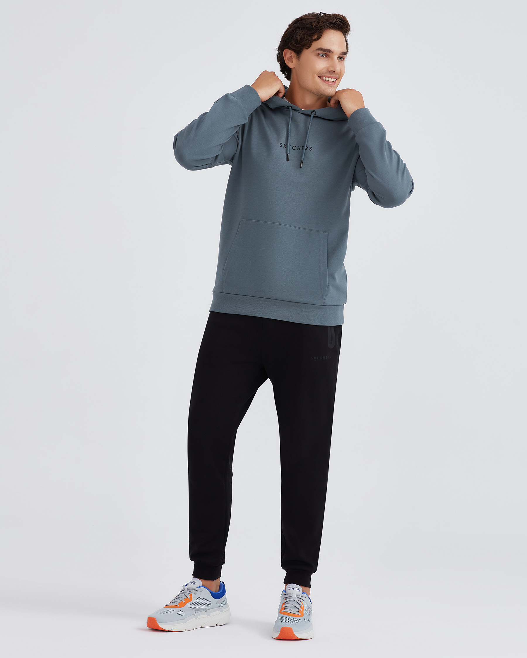 Skechers M 2Xi-lock Arm Zipped Hoodie Erkek Gri Sweatshirt S221022-003