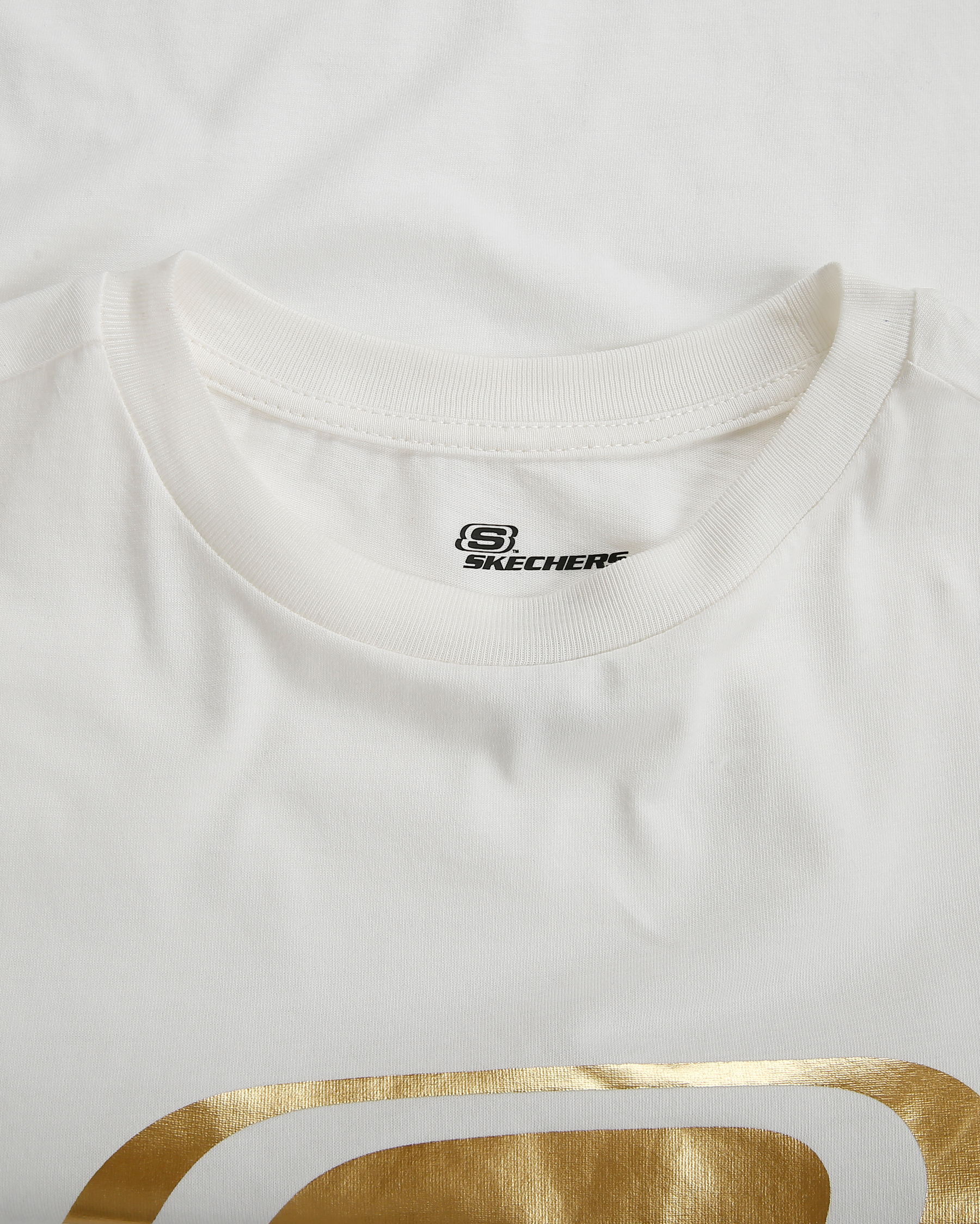 Skechers t shirt kids gold top