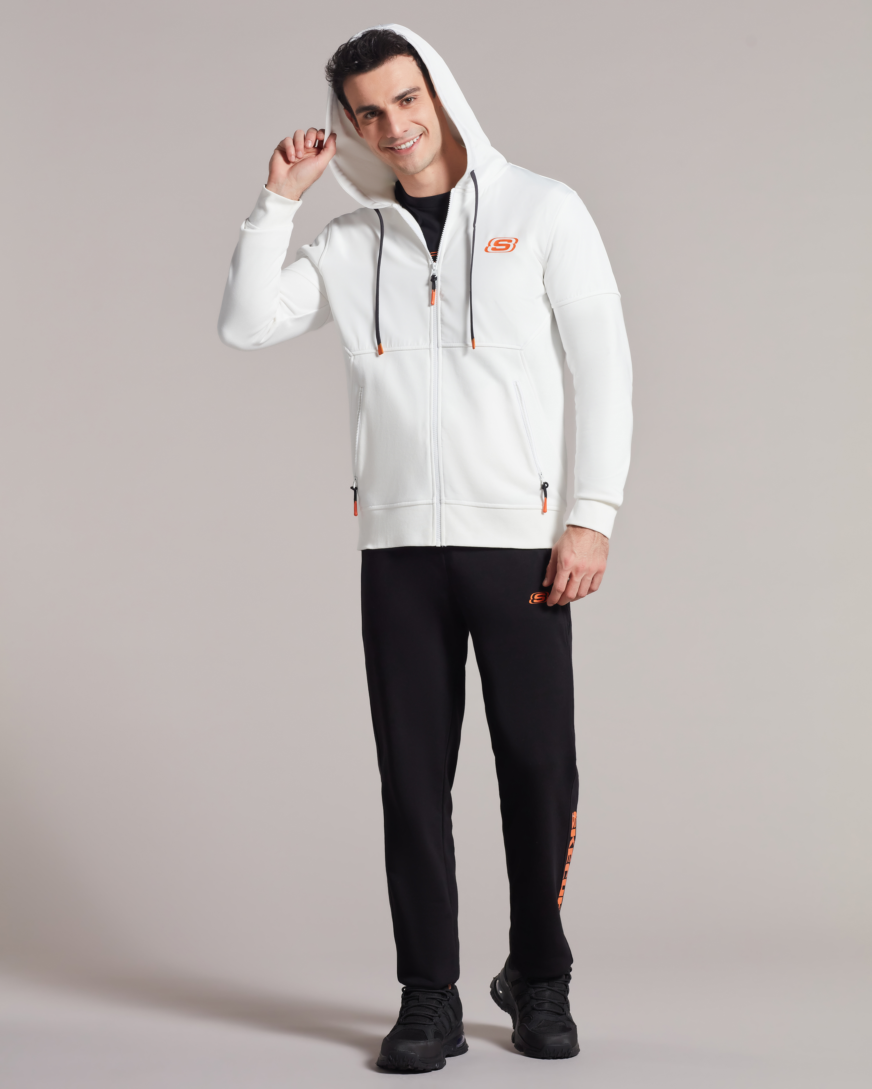 Skechers M Lw Fleece Pop Up Detailed Full Zip Hoodie Sweatshirt