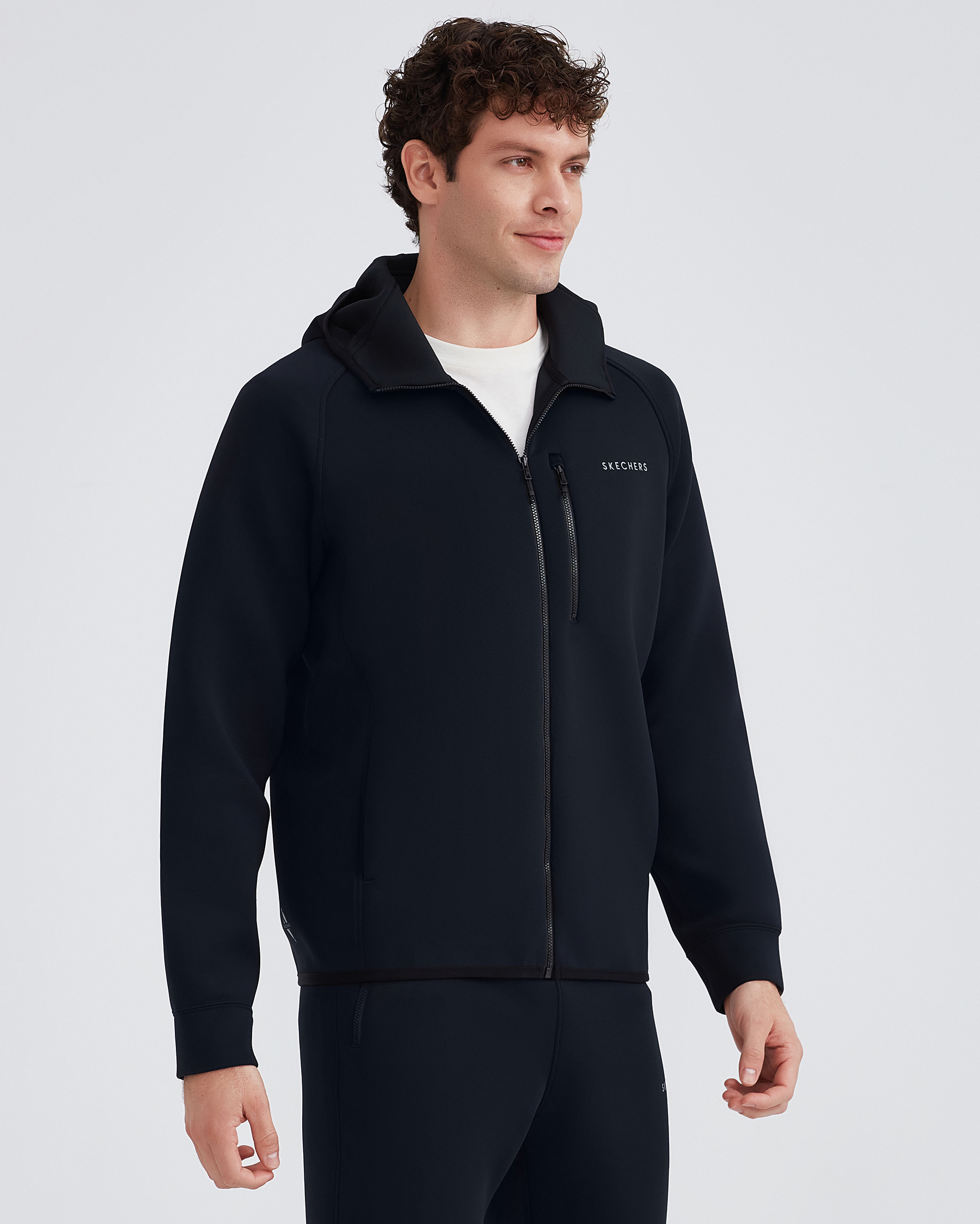 Skechers M Scuba Coll. Full Zip Hoodie Sweatshirt Erkek Siyah Skechers M Scuba Coll. Full Zip Hoodie Sweatshirt Erkek Siyah