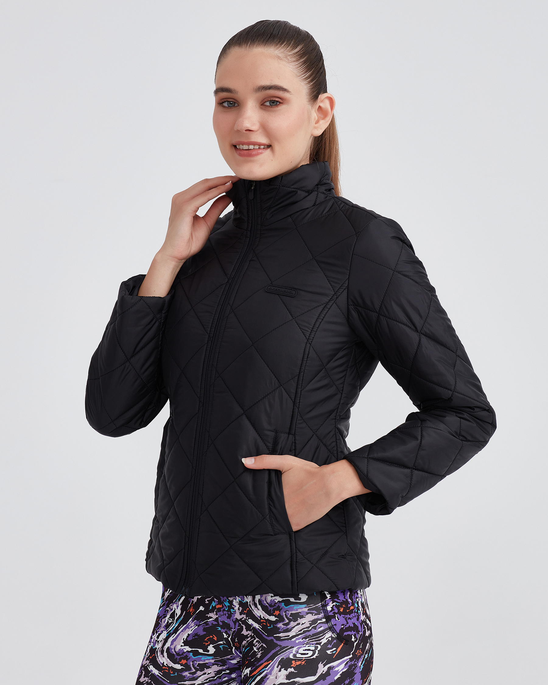 Skechers W Outerwear Padded Jacket Kadın Siyah Mont S232174-001