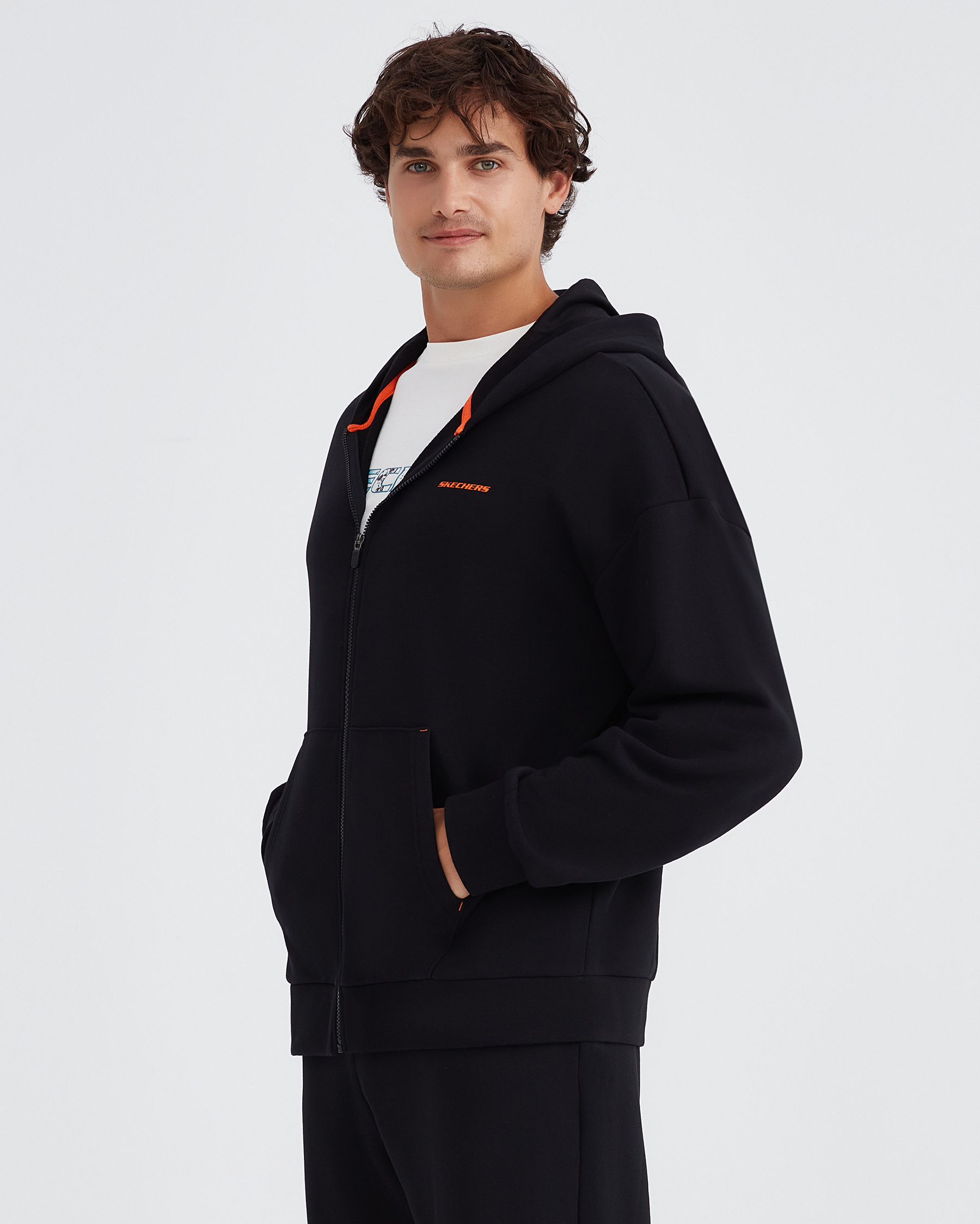 Skechers M Essential Full Zip Hoodie Sweatshirt Erkek Siyah
