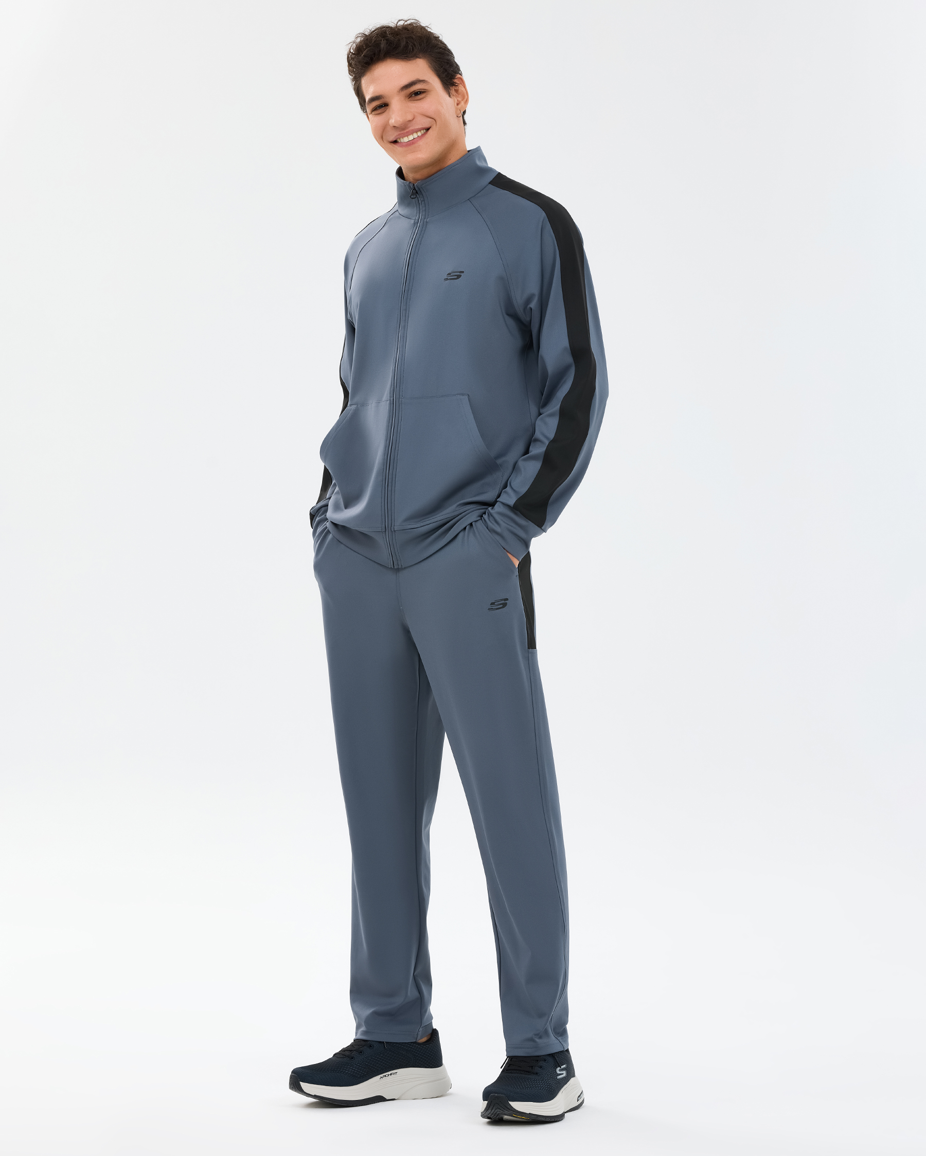 Skechers M Performance Track Suit Erkek Gri Eşofman Takımı S241211