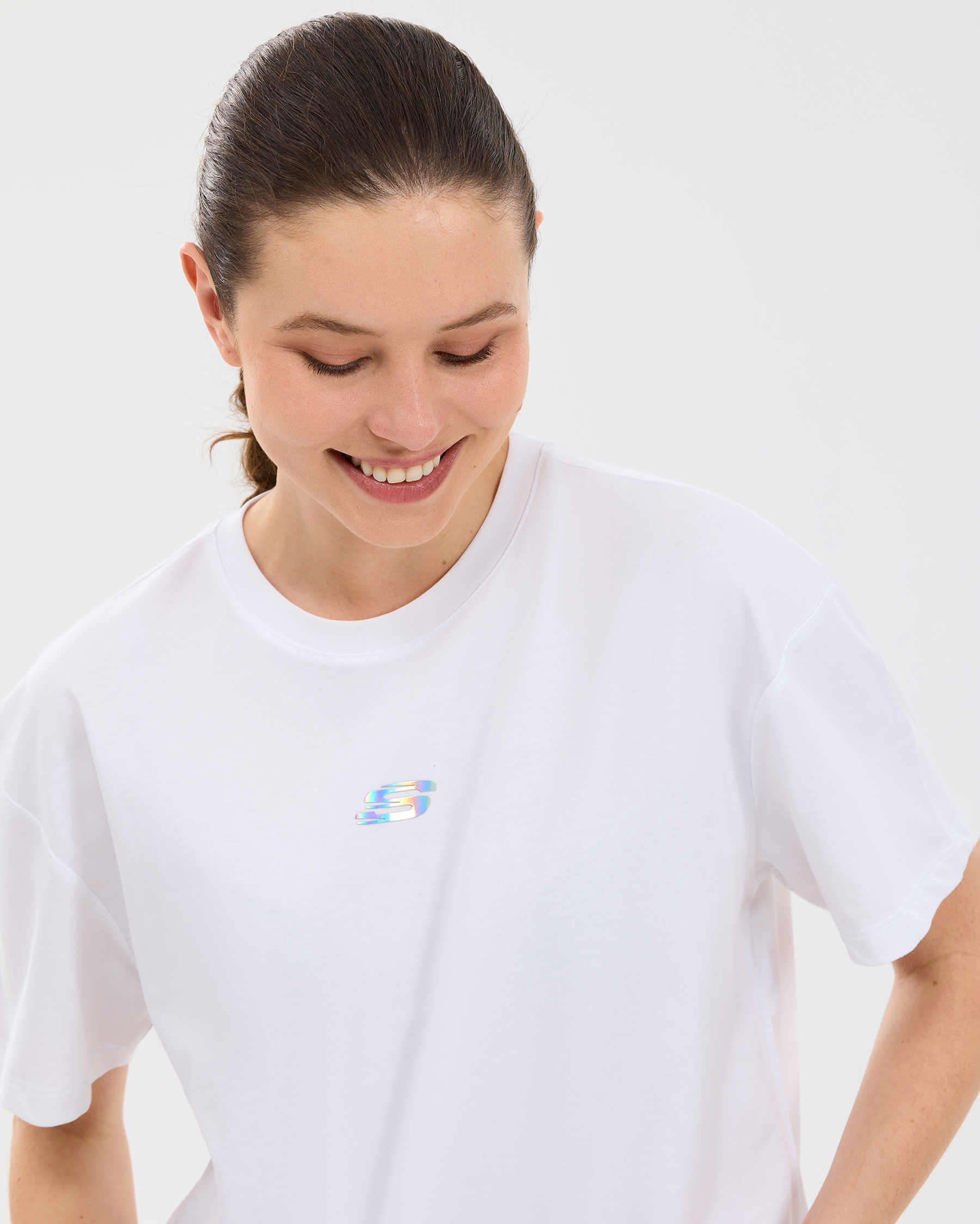 Skechers W Graphic T-shirt Short Sleeve T-shirt Kadın Beyaz Tshirt