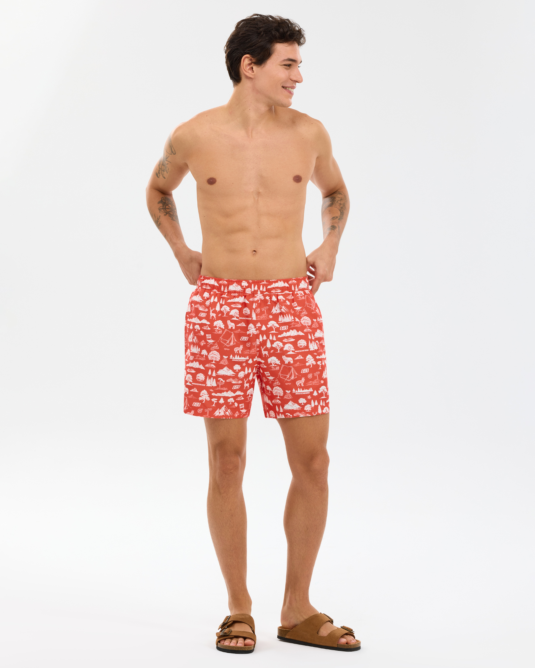 Skechers M 7 Inch Swimshort Erkek Kırmızı Deniz Şortu S2610132-0120