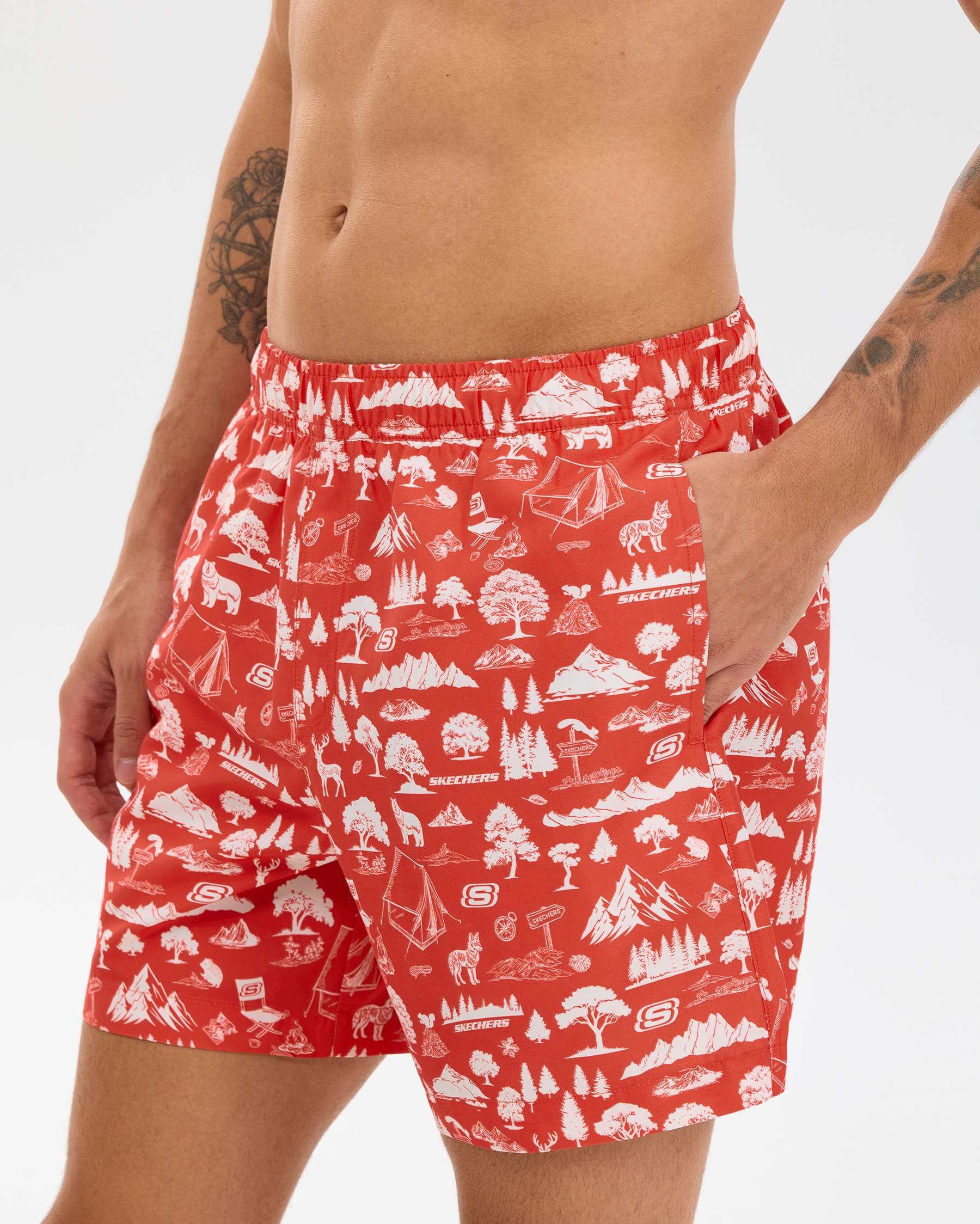Skechers M 7 Inch Swimshort Erkek Kırmızı Deniz Şortu S2610132-0120