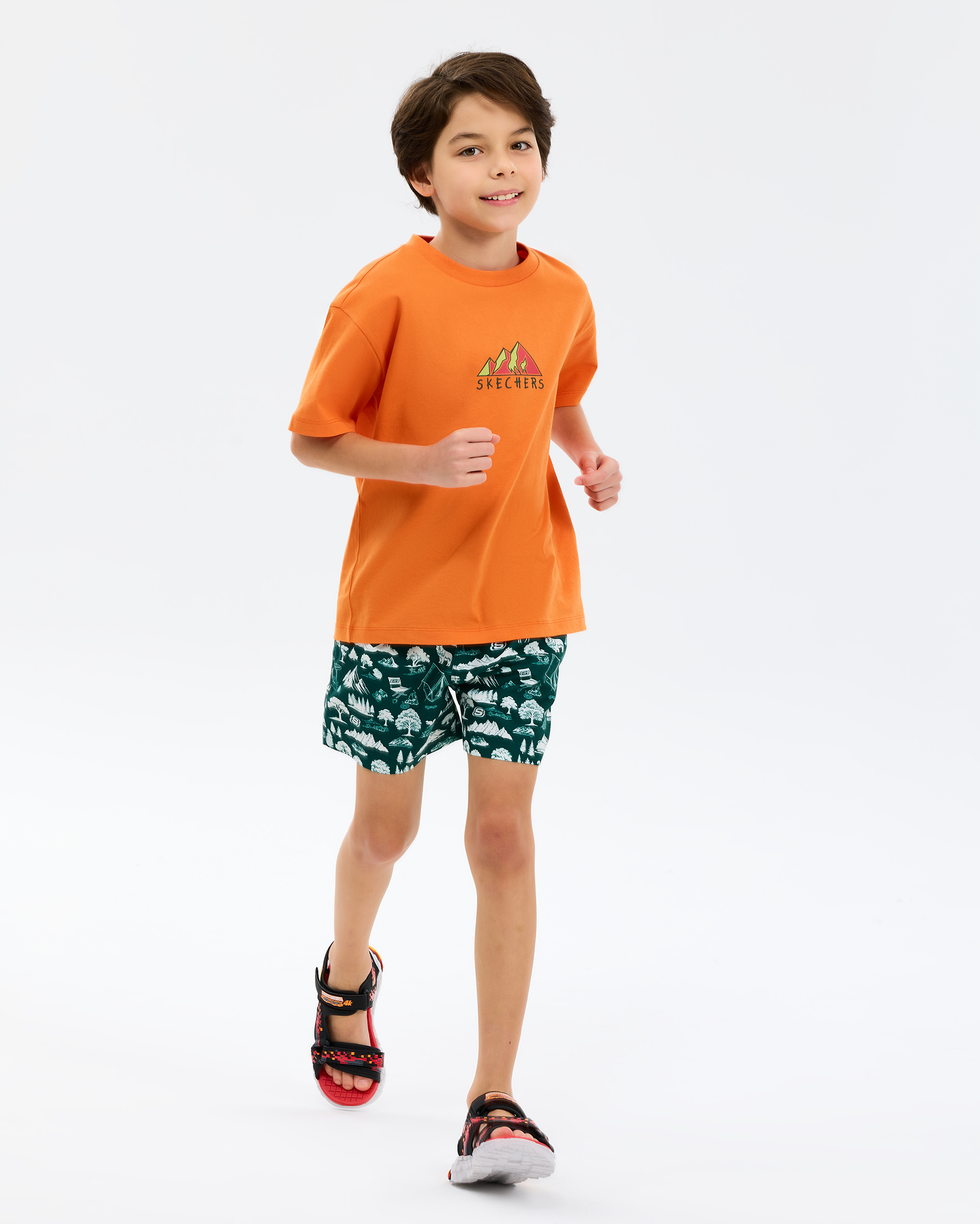 Skechers B 5 Inch Swimshort Büyük Erkek Çocuk Haki Deniz Şortu