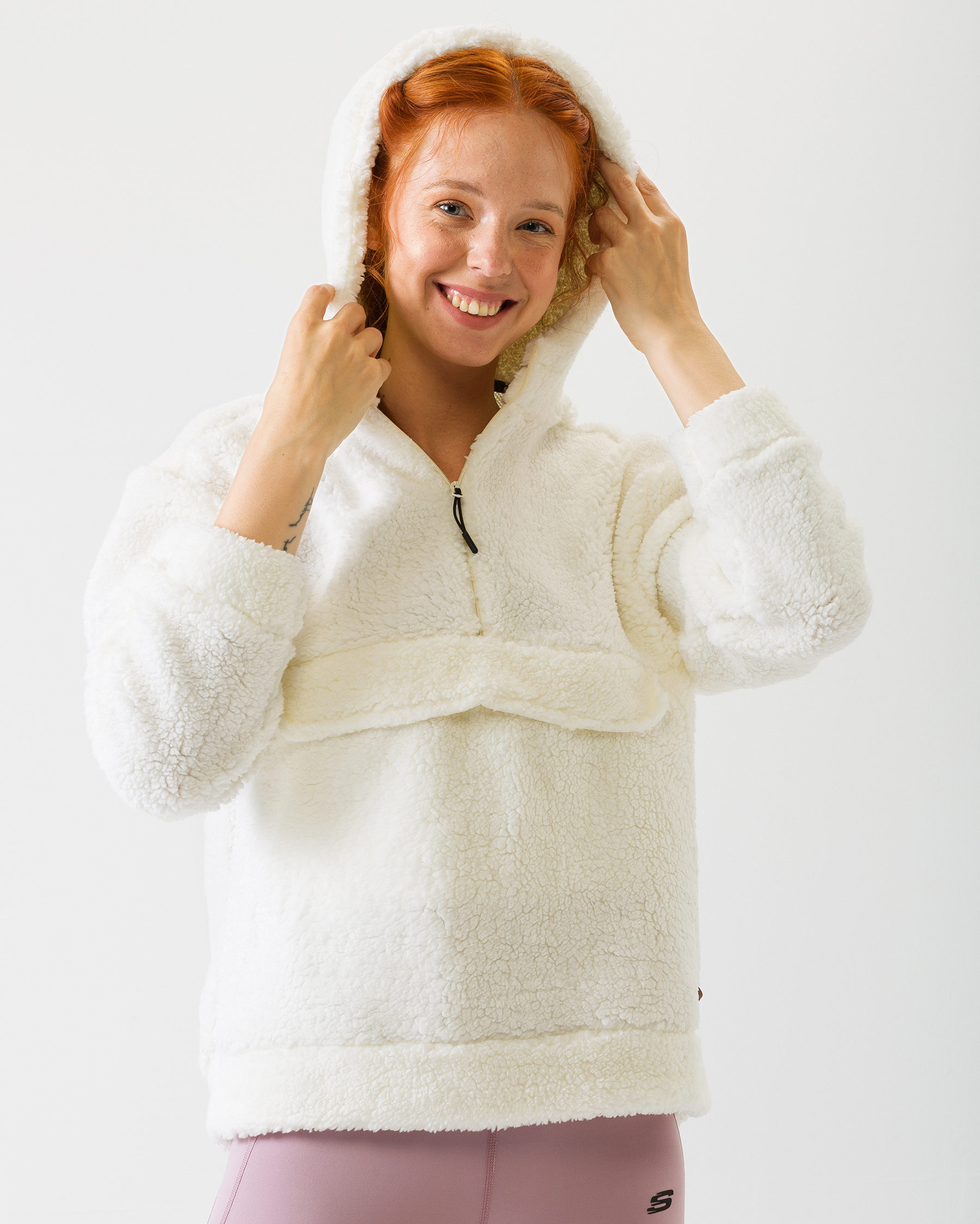 Skechers W W Sherpa Hz Jacket Kadın Beyaz Sweatshirt S192179-100