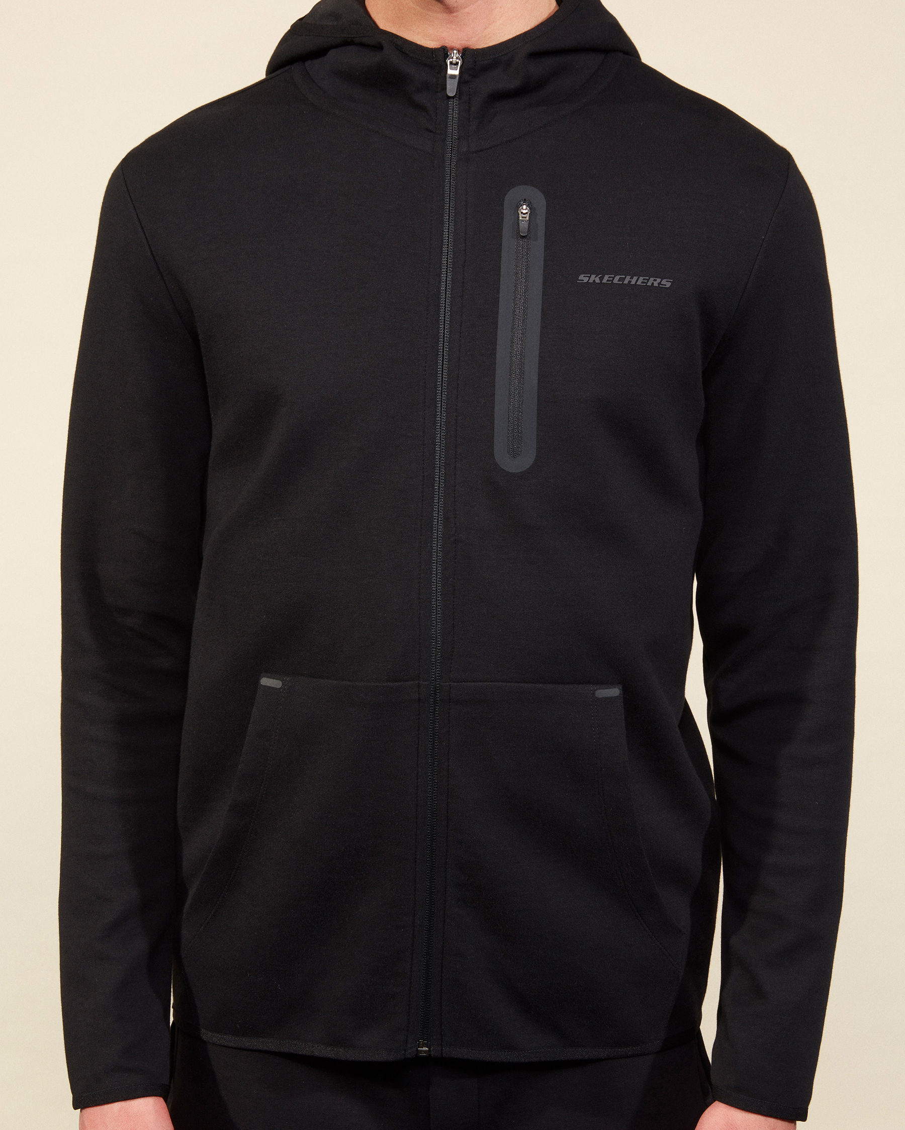 Skechers 2X I-lock M Printed Zip Detailed Fz Hoodie Erkek Siyah
