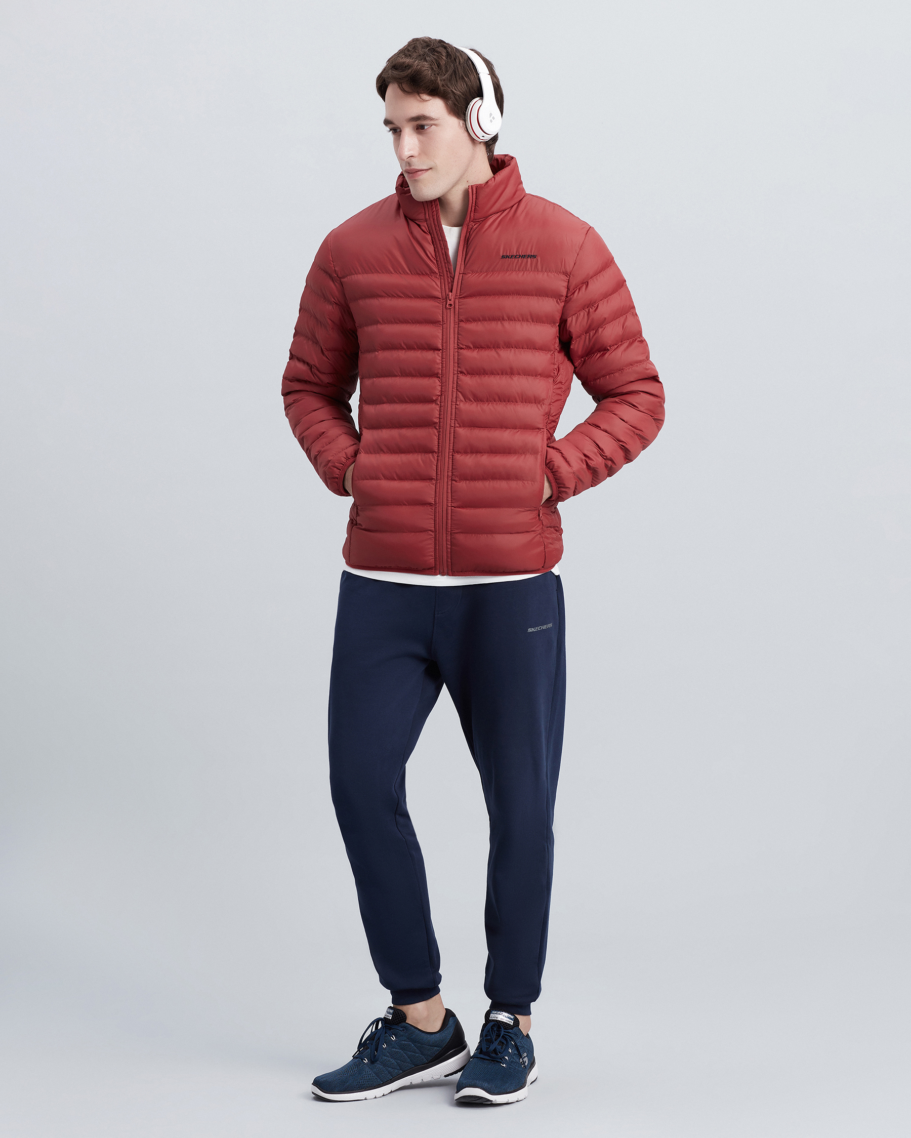 Skechers M Essential Turtle Neck Jacket Erkek Rosewood Mont
