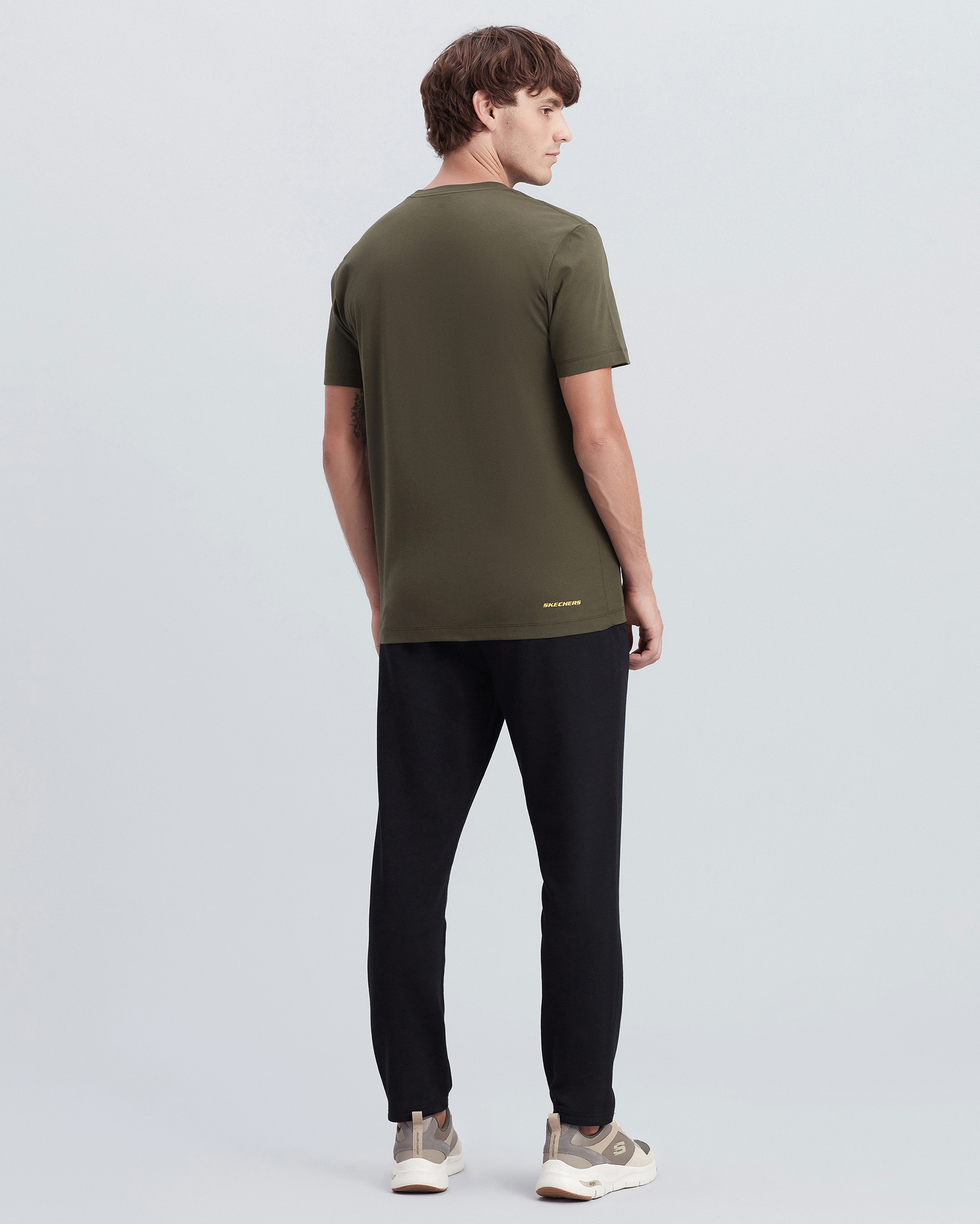 Skechers M Chest Logo T-shirt Erkek Haki Tshirt S212938-801