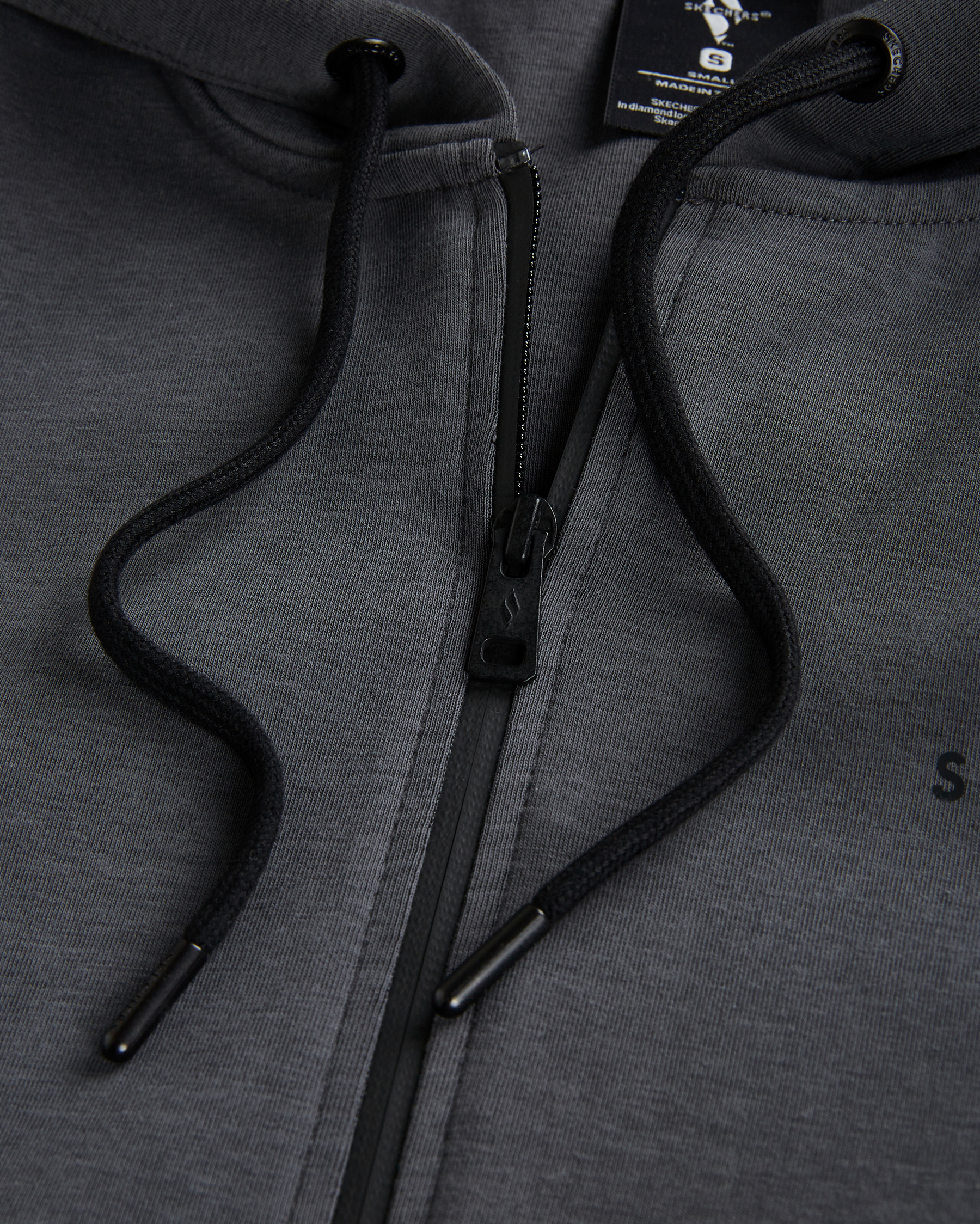 Skechers M 2Xi-lock Woven Detailed Full Zip Hoodie Erkek Gri