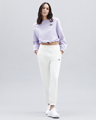 W Terry Fleece Elastic Detailed Crop Sweatshirt S221109-505