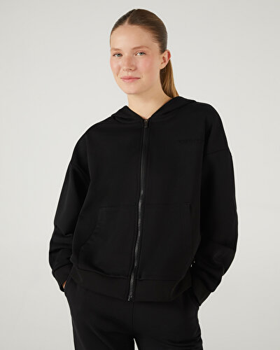 Skechers W Softlux Turtleneck Asymmetric Sweatshirt Kadın Siyah