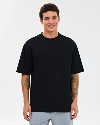Skechers M Graphic Tee Reflect Logo Oversize T-shirt Erkek Siyah