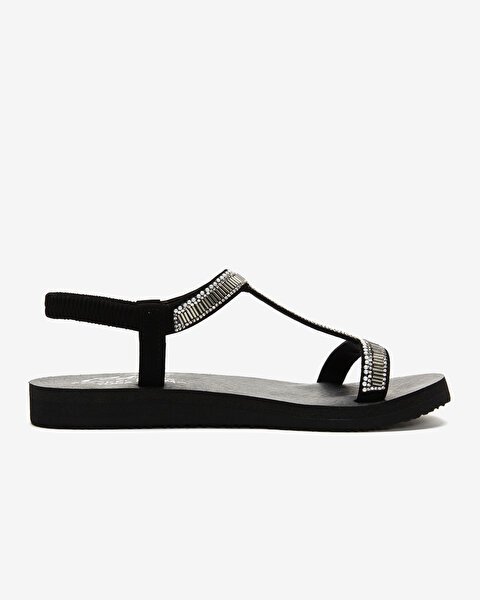 Skechers Meditation Kadın Siyah Sandalet 119292 BLK-1