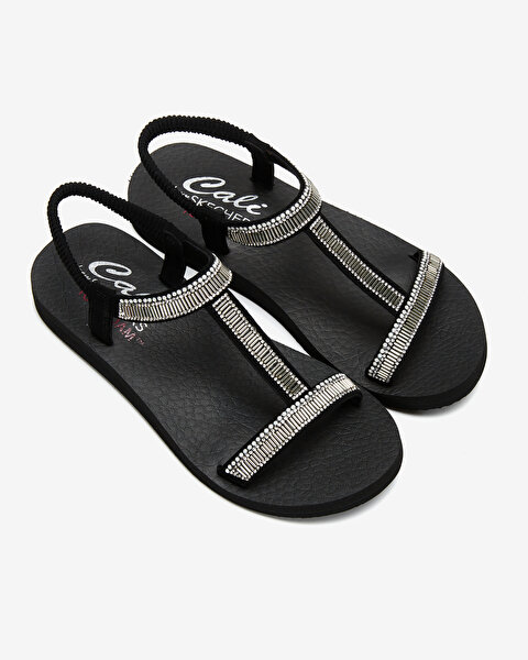 Skechers Meditation Kadın Siyah Sandalet 119292 BLK-5