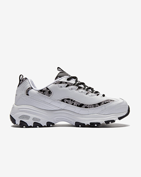 Skechers D'lites  -  Fancy Leopard Kadın Beyaz Sneakers 149099 WBK-1