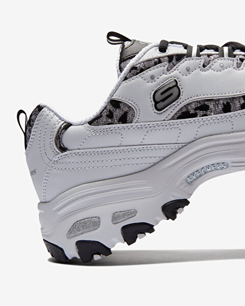Skechers D'lites  -  Fancy Leopard Kadın Beyaz Sneakers 149099 WBK-9