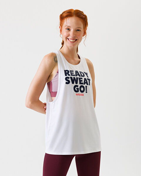 Skechers Ready Go Muscle Tee Kadın Beyaz Atlet WTT15 WHT