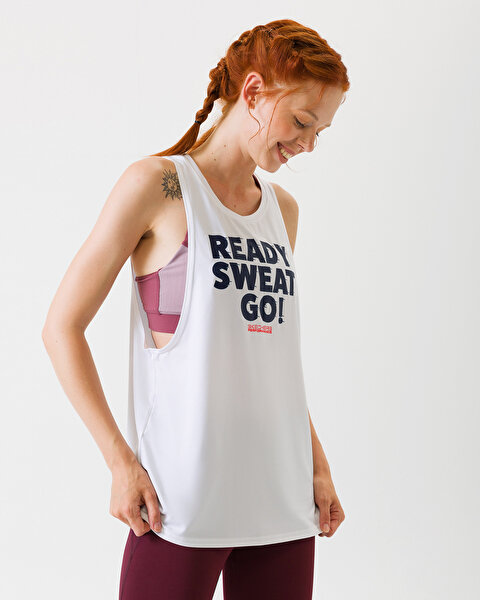 Skechers Ready Go Muscle Tee Kadın Beyaz Atlet WTT15 WHT-3