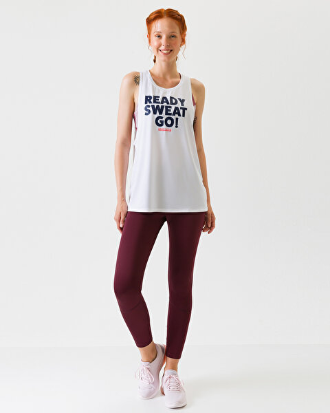 Skechers Ready Go Muscle Tee Kadın Beyaz Atlet WTT15 WHT-6