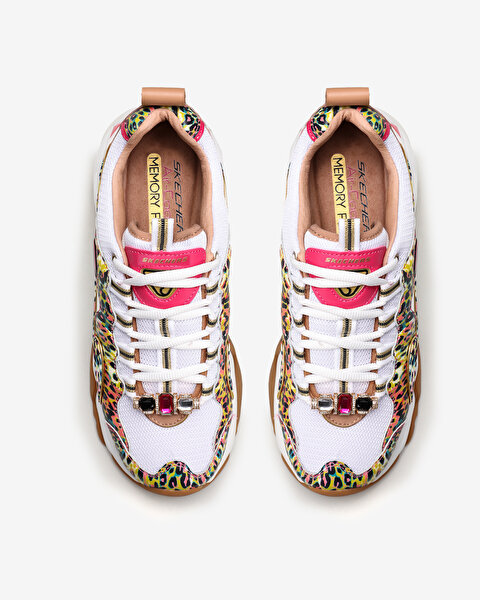 Skechers Premium Heritage: D'lites 3.0  -  Cheetah Queen Kadın Beyaz Sneakers 149109 WMLT-5