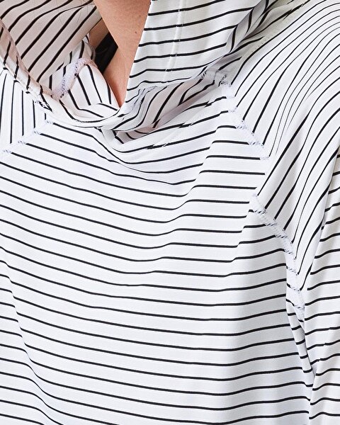 Skechers Chakra Stripe Pullover Kadın Beyaz Sweatshirt W03LT19 WHT-7