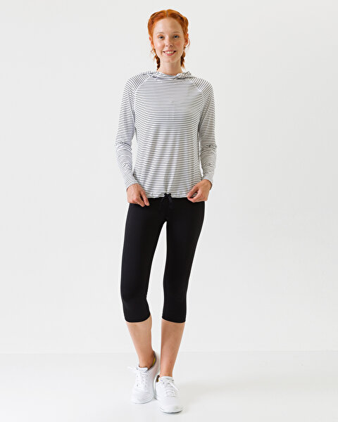 Skechers Chakra Stripe Pullover Kadın Beyaz Sweatshirt W03LT19 WHT-8