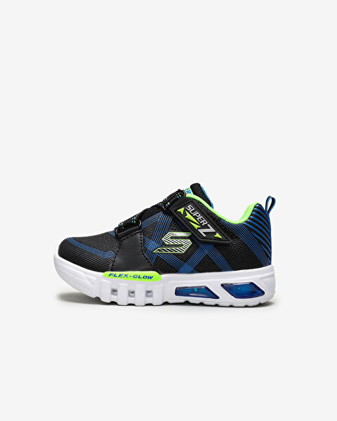 Skechers Flex - Glow  -  Parrox Küçük Erkek Çocuk Siyah Işıklı Spor Ayakkabı 90543N BBLM