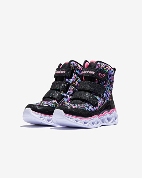 Skechers Heart Lights Büyük Kız Çocuk Siyah Işıklı Bot 20288L BKHP-3