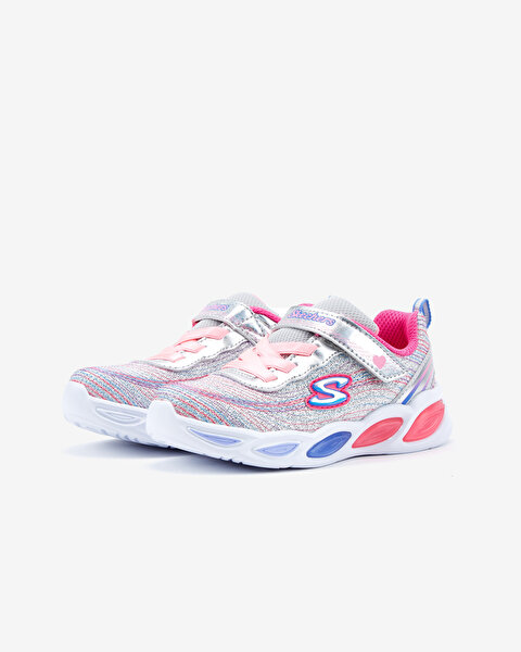 Skechers Shimmer Beams  -  Sparkle Glow Küçük Kız Çocuk Gri Işıklı Spor Ayakkabı 20300N SMLT-3