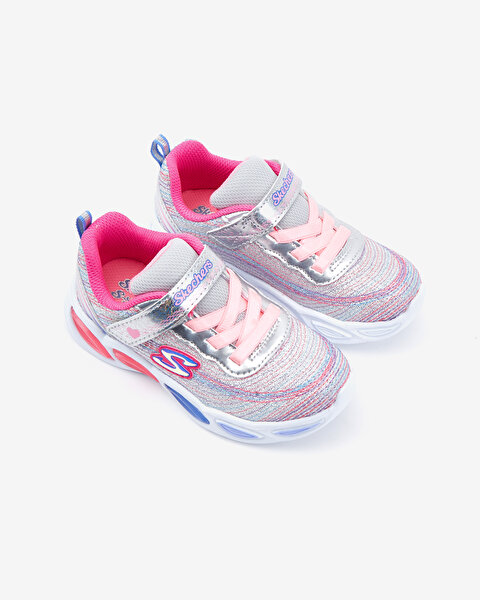 Skechers Shimmer Beams  -  Sparkle Glow Küçük Kız Çocuk Gri Işıklı Spor Ayakkabı 20300N SMLT-6