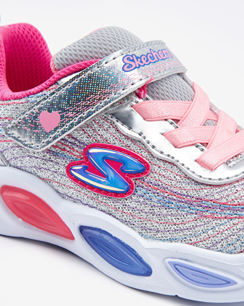 Skechers Shimmer Beams  -  Sparkle Glow Küçük Kız Çocuk Gri Işıklı Spor Ayakkabı 20300N SMLT-7