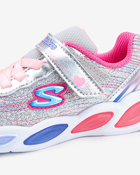 Skechers Shimmer Beams  -  Sparkle Glow Küçük Kız Çocuk Gri Işıklı Spor Ayakkabı 20300N SMLT-8