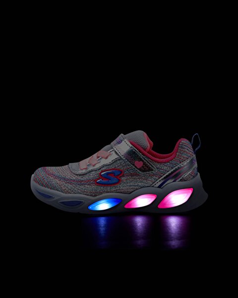 Skechers Shimmer Beams  -  Sparkle Glow Küçük Kız Çocuk Gri Işıklı Spor Ayakkabı 20300N SMLT-9